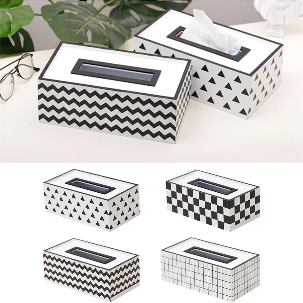 Wooden Tissue Box Cover Holder Case Paper Dispenser for Bathroom Bedroom