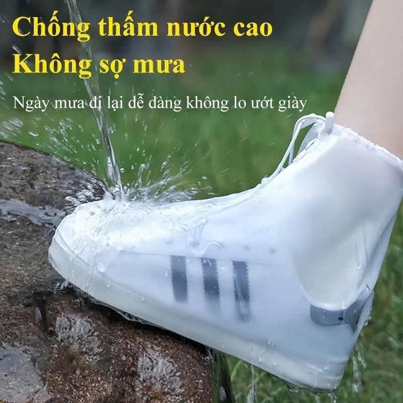 Set 2 Phụ Kiện Bao Giày Đi Mưa Chống Nước Chống Trượt Cao Cấp Thiết Kế Ôm Chân Bền Đẹp Tiện Lợi