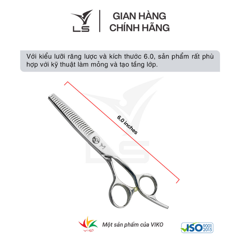 Kéo tỉa tóc LS rơi 15-20% quai offset vênh đỡ ngón cố định T3326