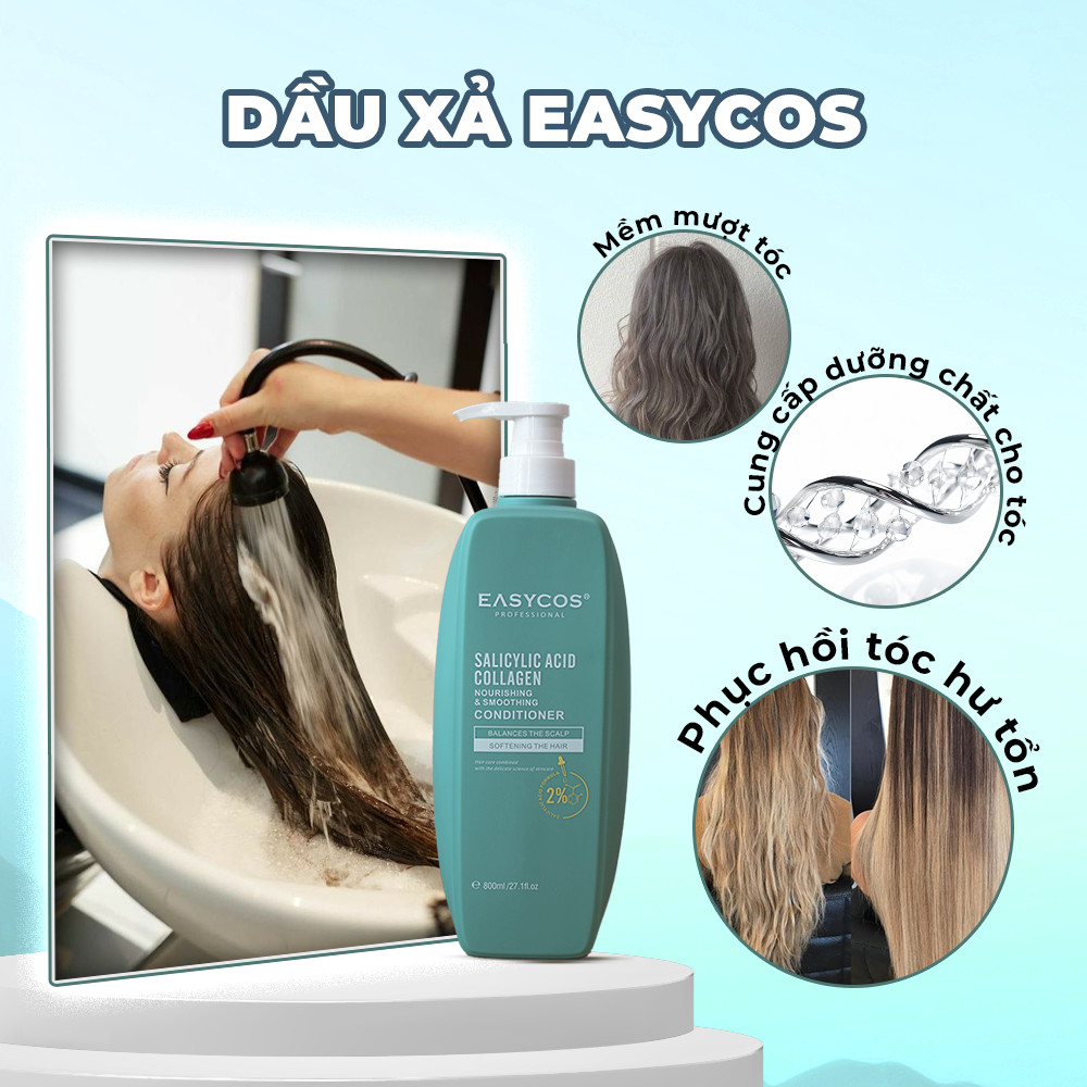 Bộ Gội Xả EASYCOS làm sạch sâu và nuôi dưỡng mái tóc 800ml