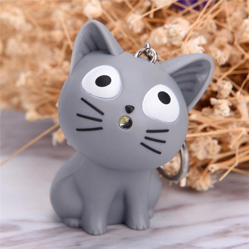 Móc Khóa Đèn Led Hình Mèo Có Đèn Led Phát Sáng,có âm thanh-Móc khóa hình mèo phát ra âm thanh và ánh sáng