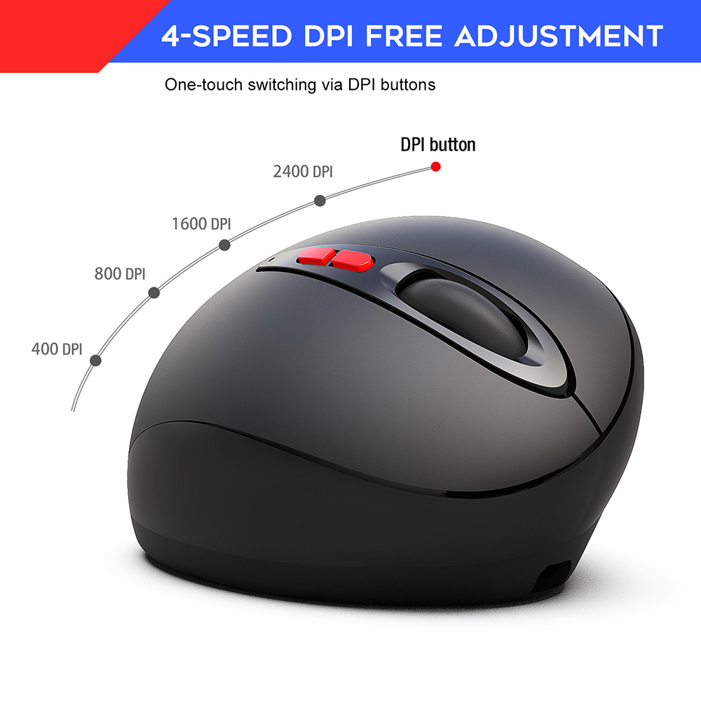 Chuột không dây HXSJ 7D Chuột chơi game 2.4GHz Thiết kế tiện dụng 2400DPI