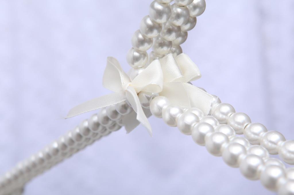 4-15pack Beaded Metal Clothes Trousers Hanger Hook for Children White
