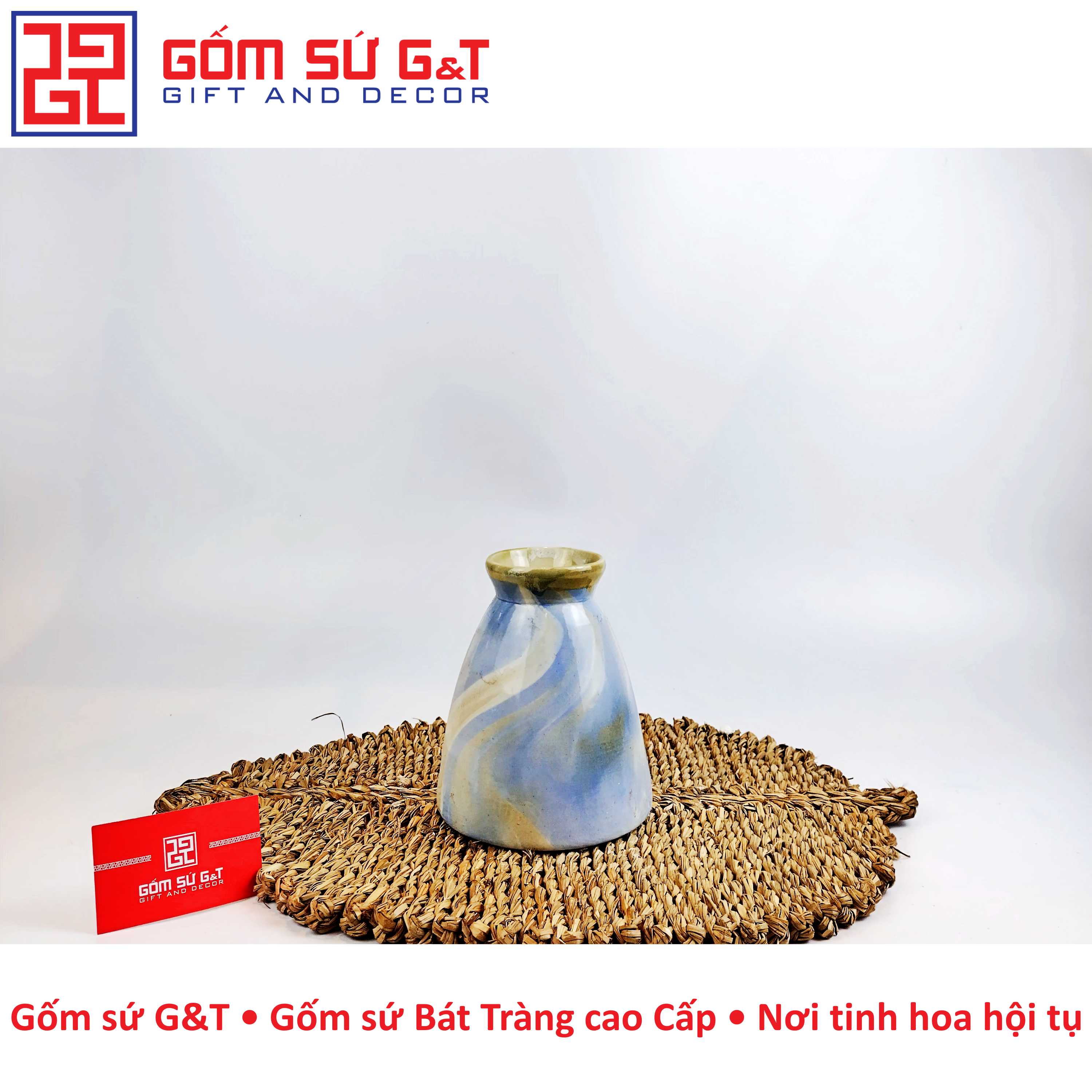 Lọ hoa dáng đầm men màu Gốm Sứ G&amp;T