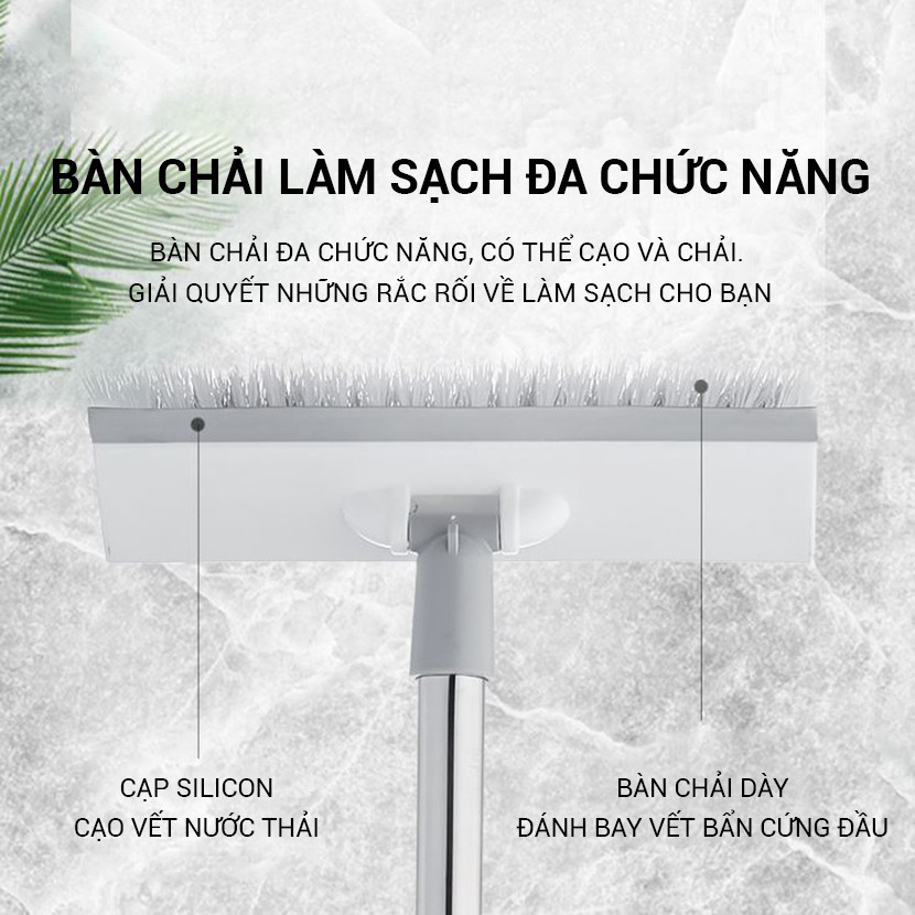 Chổi  Vệ Sinh 2 in 1 Chà Sàn Và Gạt Nước Lau Kính,Chiều Dài 115Cm Kèm Găng Tay Rửa Chén BaoAn - Hàng Chính Hãng- Chổi quét,Dụng cụ vệ sinh