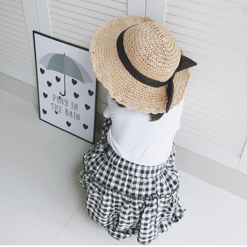 Parent-child Floppy Summer Sun Beach Straw Hat Foldable Wide Brim