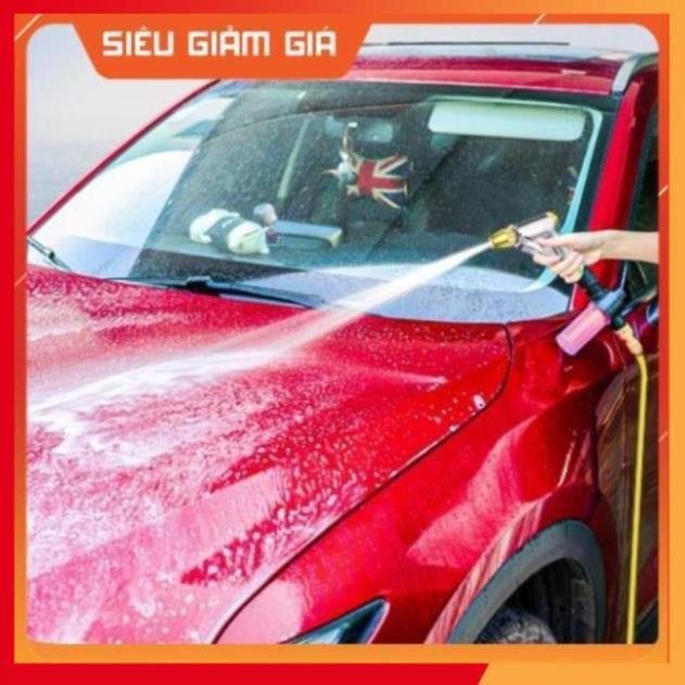 Bộ dây vòi xịt nước rửa xe, tưới cây . tăng áp 3 lần, loại 3m, 5m 206236 đầu đồng,cút đồng+ tặng đai