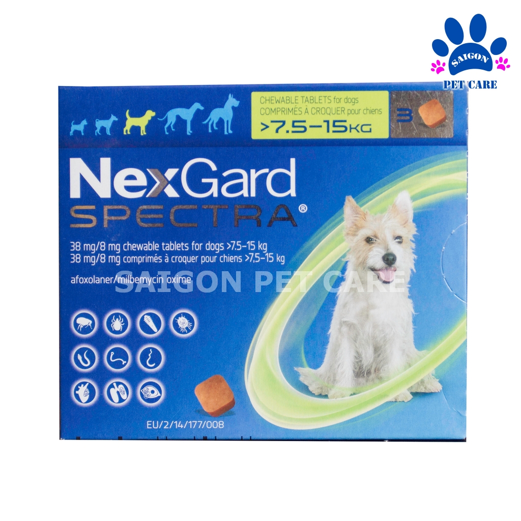 Nexgard Spectra phòng ngừa và trị ve rận, bọ chét, giun sán cho chó (1 viên)