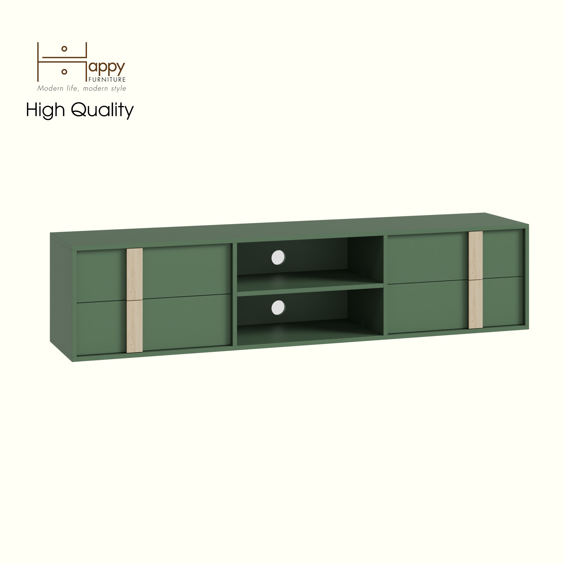 HAPPY FURNITURE , Kệ TV 4 ngăn kéo - SPACE, KTV_086 , 185cm x 40cm x 42cm DxRxC