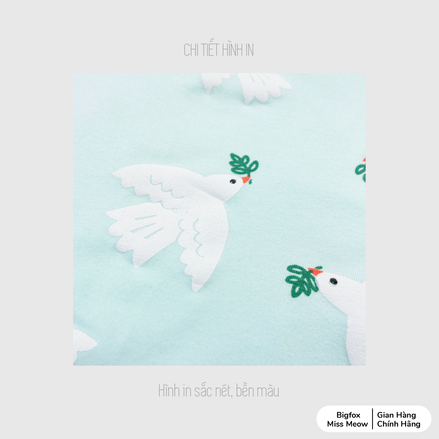 Bộ quần áo bé gái Bigfox Miss Meow size đại kiểu cộc tay mùa hè chất cotton in bồ câu nhỏ 3,9,10,11 tuổi 30kg 40kg 1979