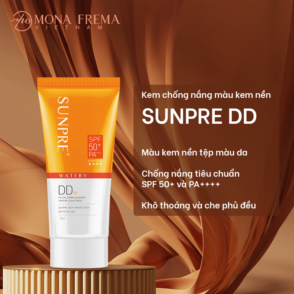 Kem chống nắng Mona Frema SUNPRE Sunscreen Mini Size 7ml (Không Màu Và Màu Kem Nền)