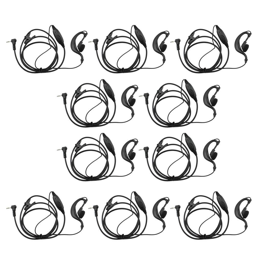 10 Pieces G Shape Clip-Ear Headset Earpiece Mic for   MS350R