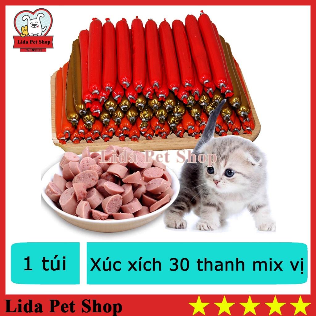 Xúc xích cho chó mèo túi 30 cây 450g mix vị Bò Gà Vịt