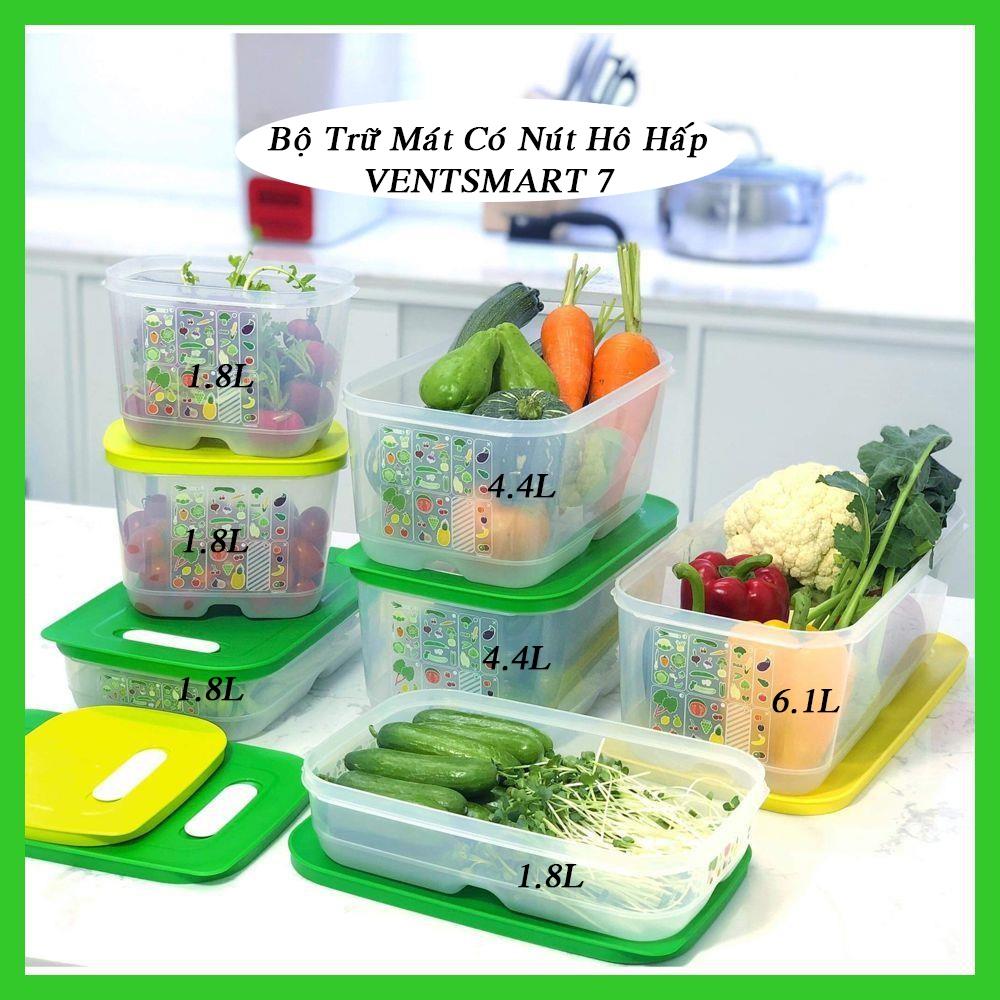 Bộ Hộp Trữ Mát Có Nút Hô Hấp Ventsmart 7 Tupperware