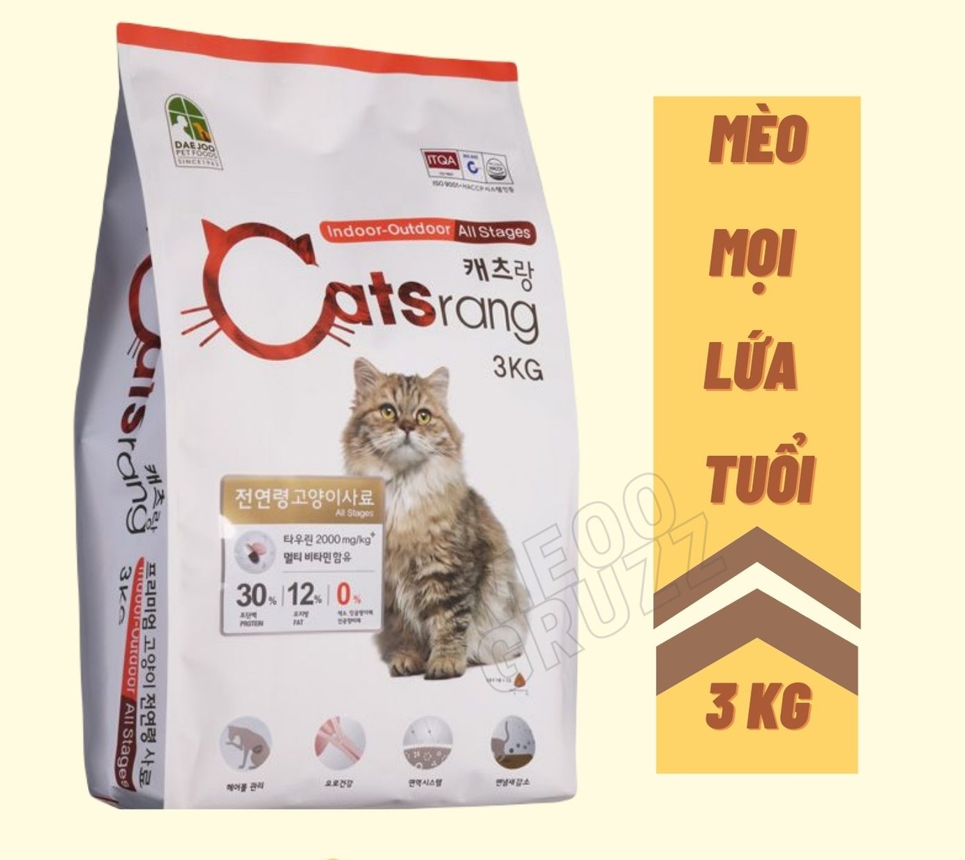 THỨC ĂN CHO MÈO MỌI LỨA TUỔI CATSRANG 3KG