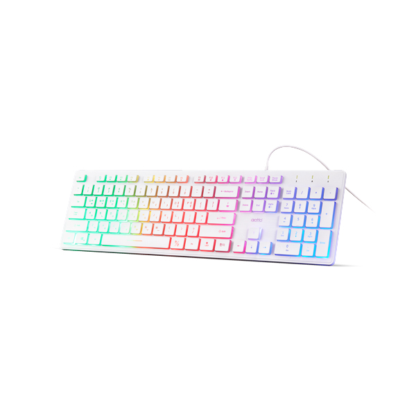 Bàn phím có dây dùng chơi game thể hiên đèn LED 7 màu - LED Keyboard Actto KBD-42 - Hàng chính hãng