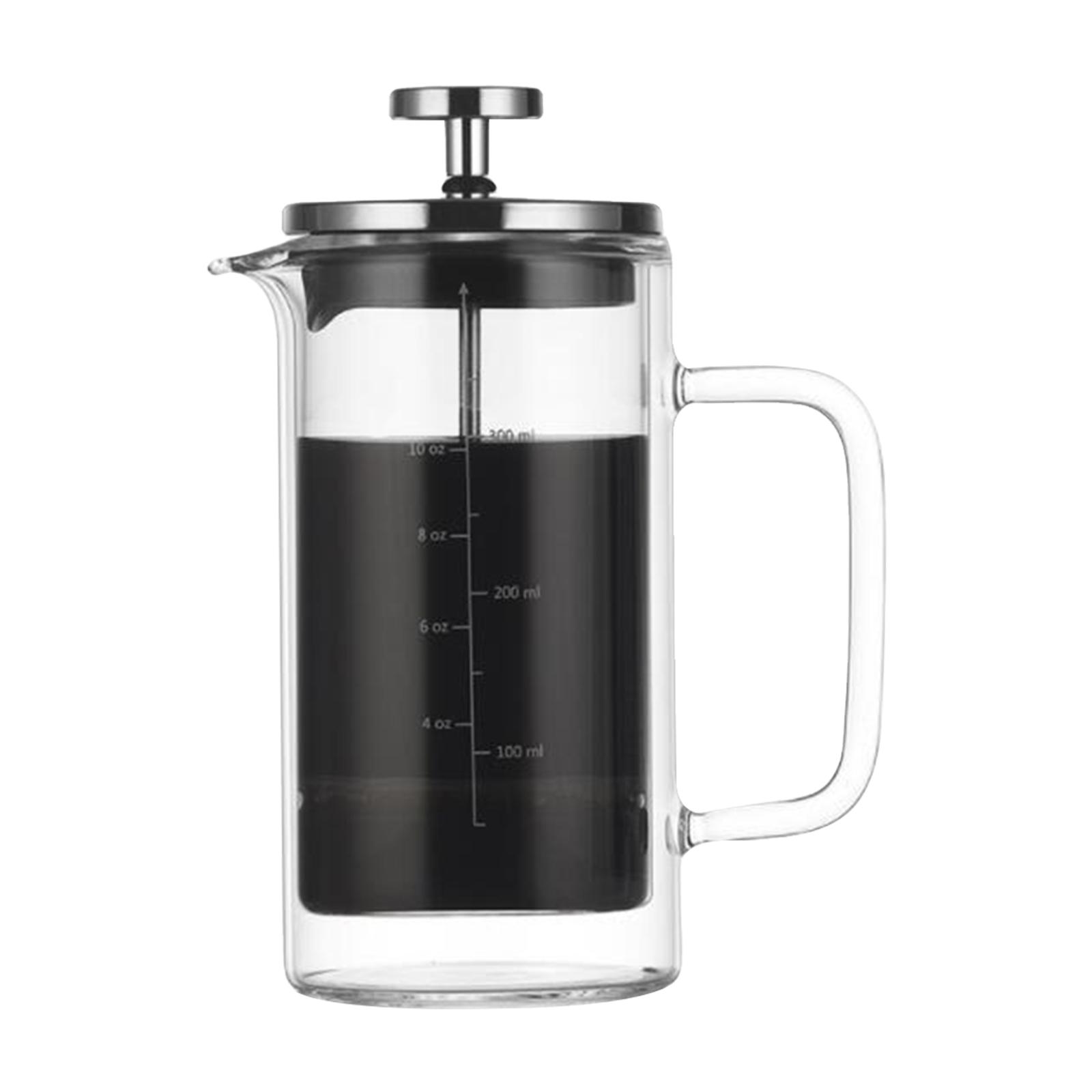 20oz Double Walled French Coffee Maker Heat Resistant Borosilicate Glass Coffee Pot with Stainless Steel Filter