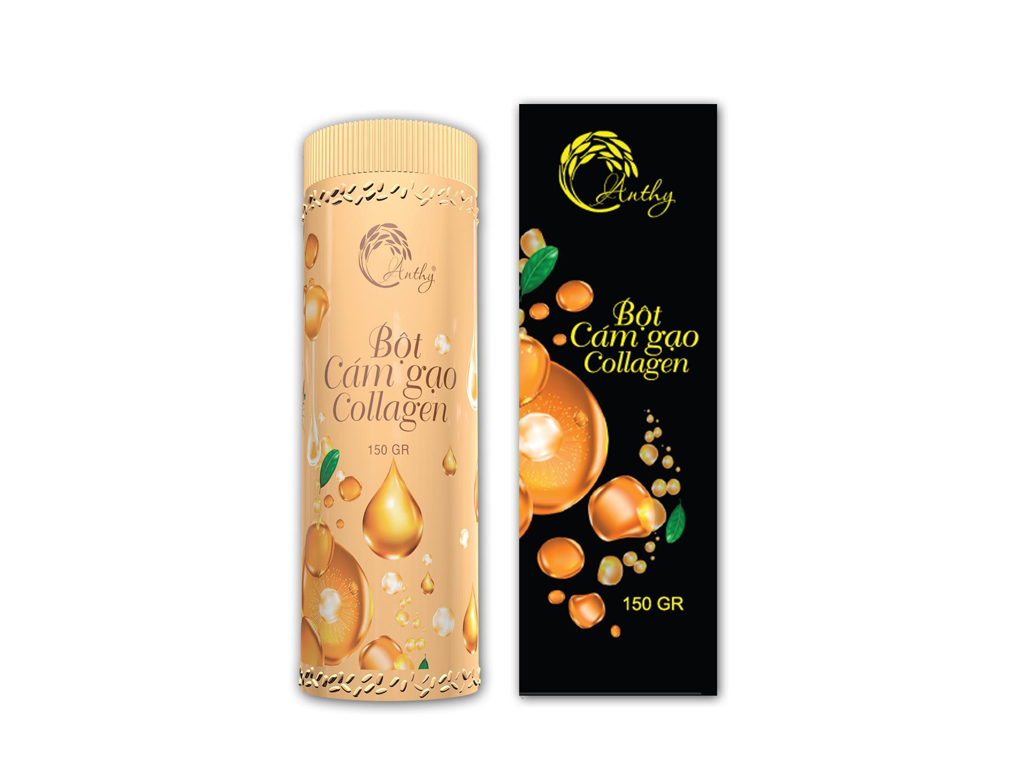 Bột Cám Gạo Collagen 150g + Bột Cám Gạo Collagen Mini 30g - AnThy Organic