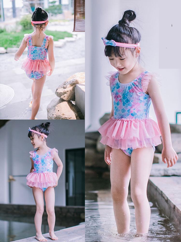 Năm 2021 Cô Gái Mới Cho Bé Nàng Tiên Cá Bơi Công Chúa Thời Trang Hoạt Hình Vảy Cá In Hình Váy Múa Một Mảnh Trẻ Em Đầm Voan Đồ Bơi