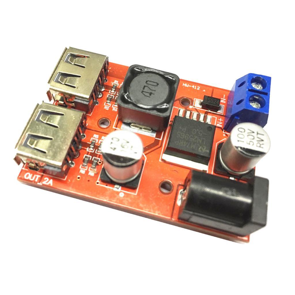 DC-DC 9V/12V/24V/36V To 5V Dual USB Buck Module Vehicle Charging Solar 3A