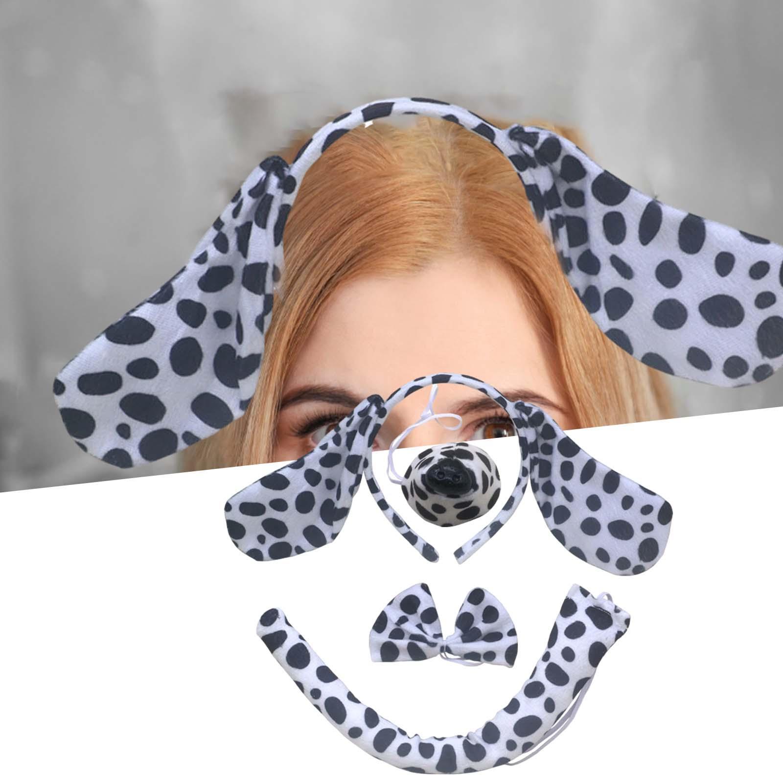 Puppy Dog Ears and Long Tail Set Ears Hair Clip Plush Faux Gifts Puppy Dog Hair Hoop Headdress for Fancy Party Children Women