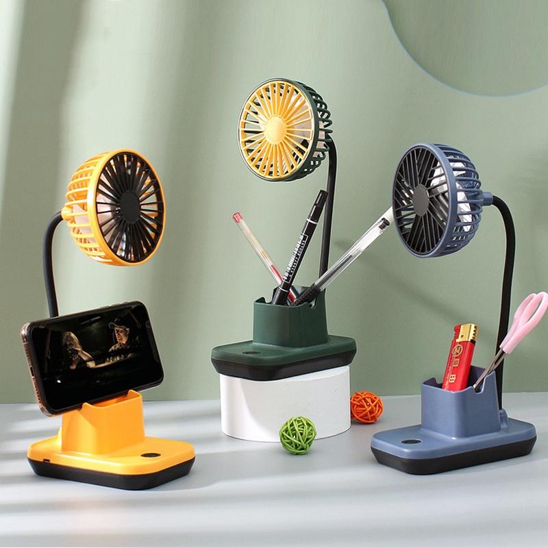 QUẠT TÍCH ĐIỆN MINI ĐỂ BÀN 3IN1 CÓ HỘP ĐỰNG BÚT + GIÁ ĐỠ ĐIỆN THOẠI VÔ CÙNG TIỆN LỢI