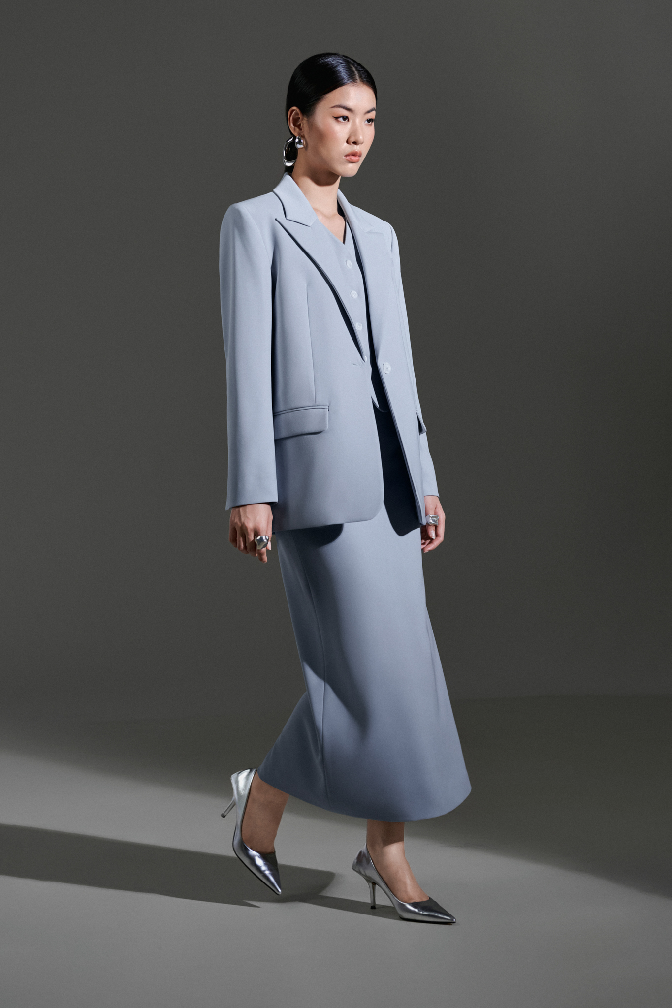 Áo Blazer dáng suông Xavia thiết kế cao cấp WHITE CHIC
