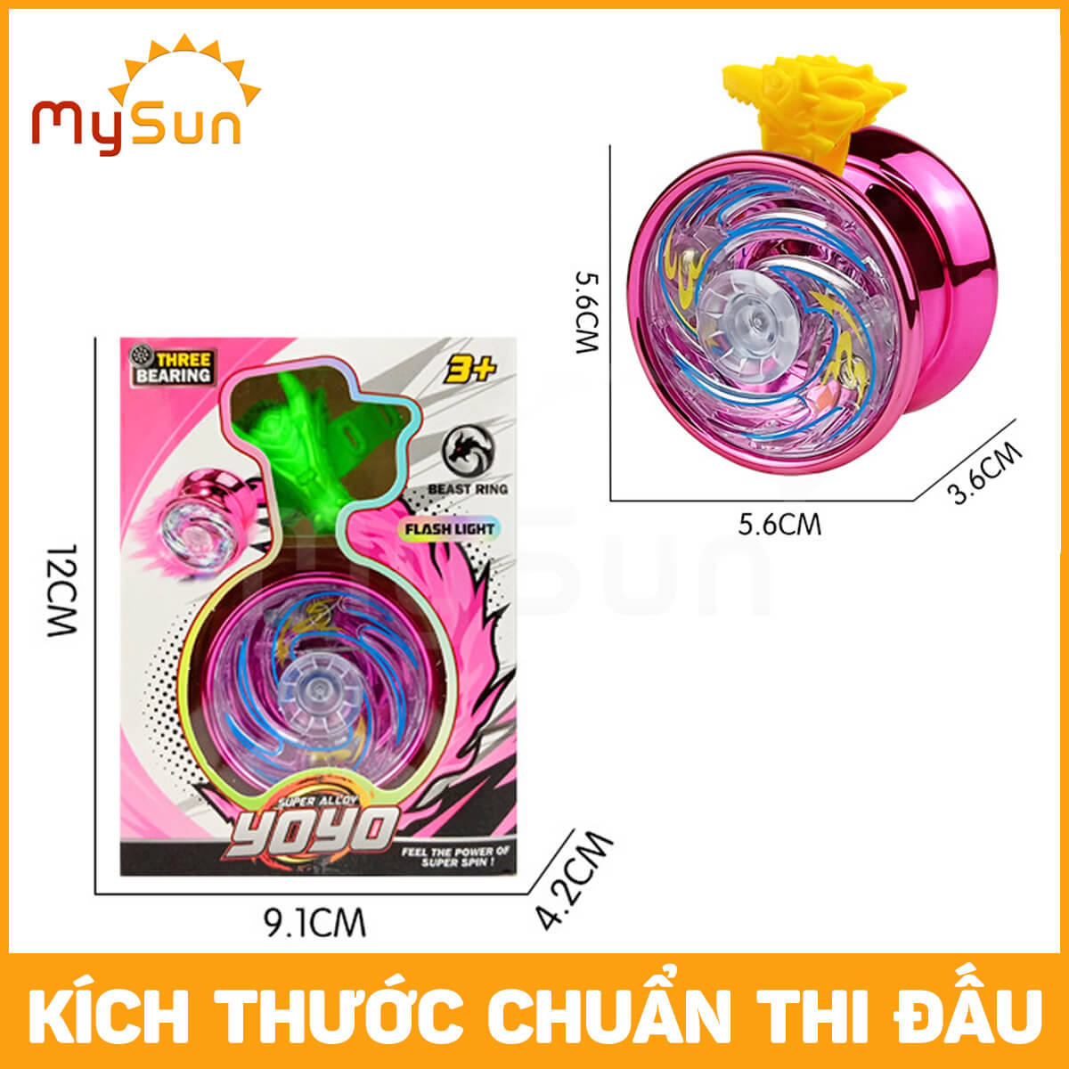 Con quay Yoyo phát sáng Yoyo chuyên nghiệp kim loại linh thú thần hổ rồng nhạy giá rẻ Yo yo 1a