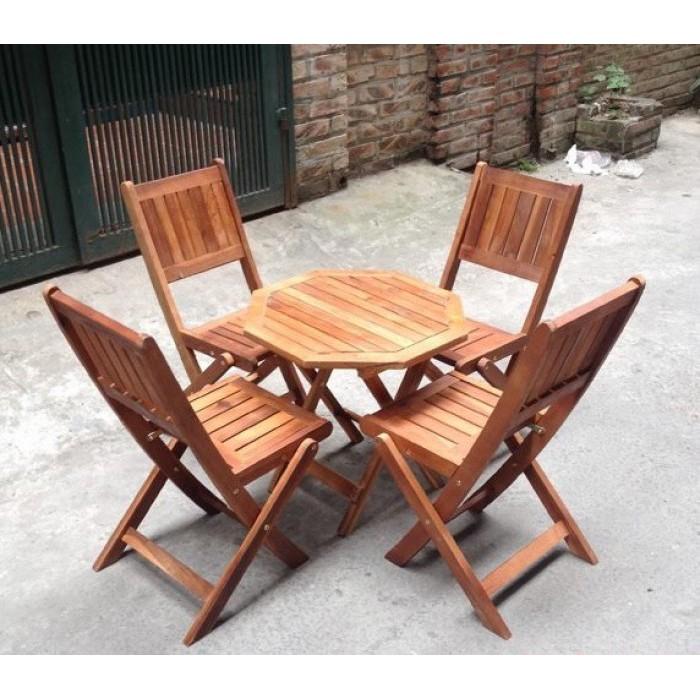 Bộ Bàn Ghế Gấp Gọn Ngồi Ban Công GỖ TỰ NHIÊN Sân Vườn Hành Lang, Cafe, Bàn ăn
