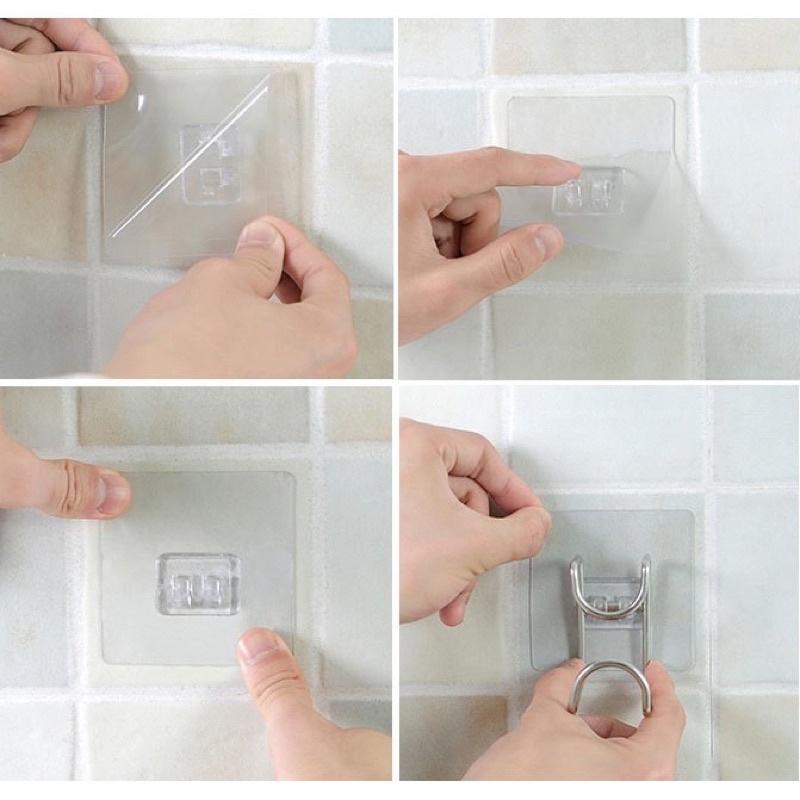 Móc inox treo thau chậu, rổ, khăn, đồ dùng nhà bếp, nhà tắm dán tường tiện lợi siêu chắc - Móc treo thau chậu dán tường