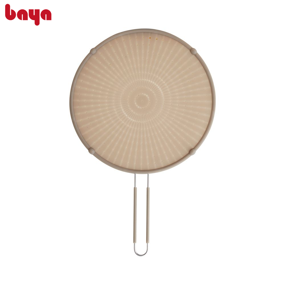 Nắp Chống Văng Dầu Mỡ BAYA RECIPE Chất Liệu Silicon, Tay Cầm Thép Không Gỉ Thiết Kế Bề Mặt Nhiều Lỗ Nhỏ Tránh Bí Hơi 4062