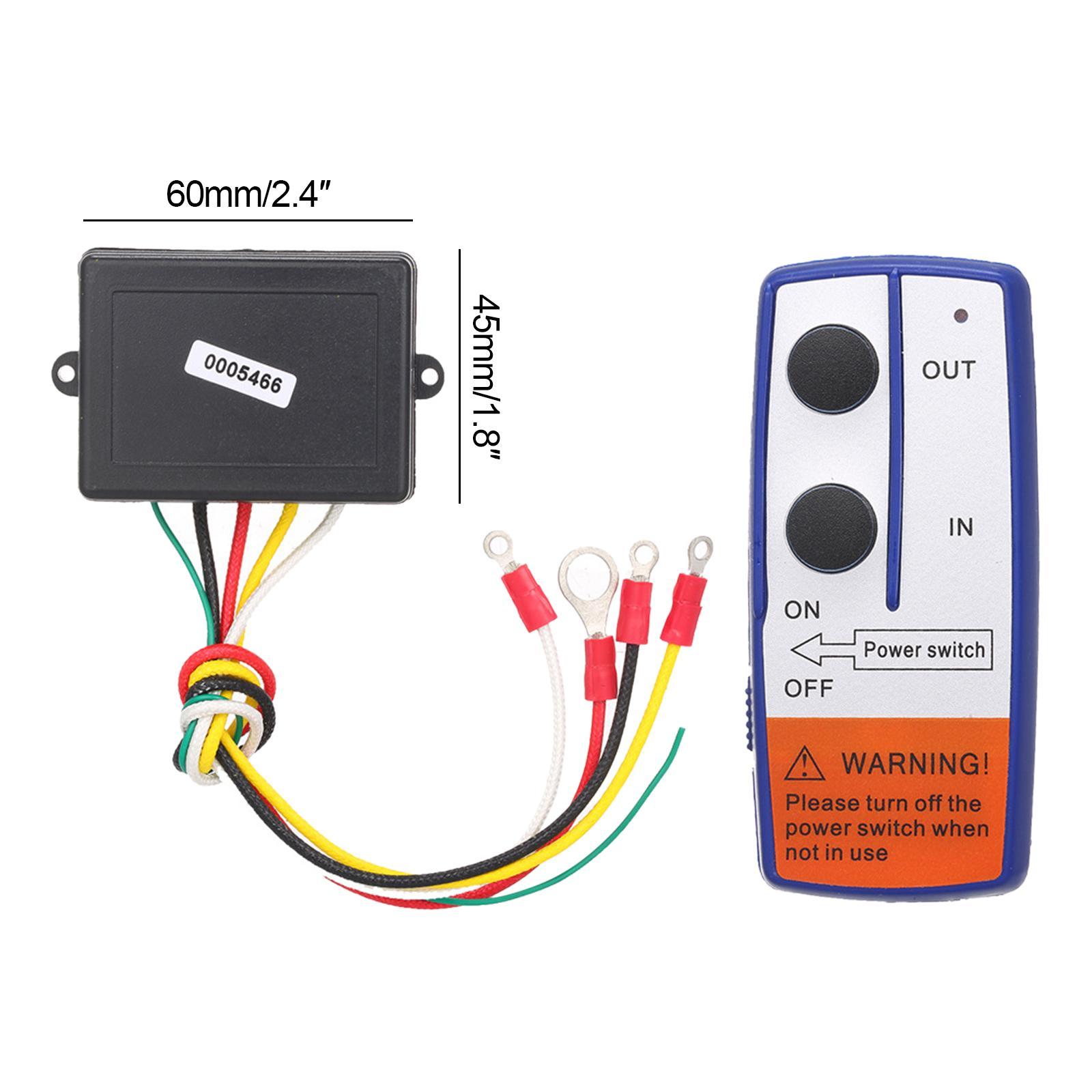 Remote Winch 50ft 12V Control Switch Set Smart for SUV Car Blue