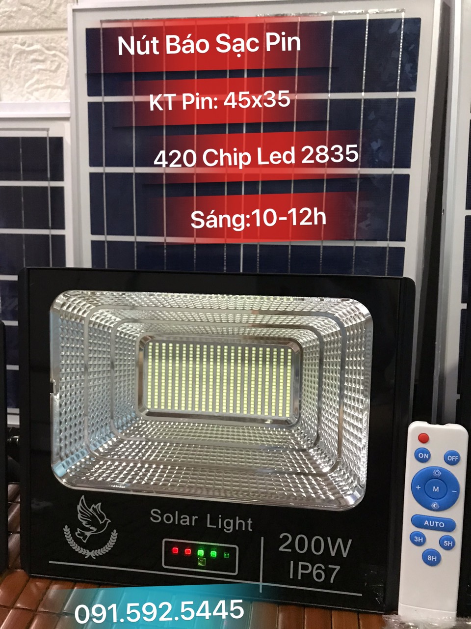 ĐÈN NĂNG LƯỢNG MẶT TRỜI 200W, SÁNG LIÊN TỤC 12H, CHUẨN IP67, VỎ NHÔM ĐÚC