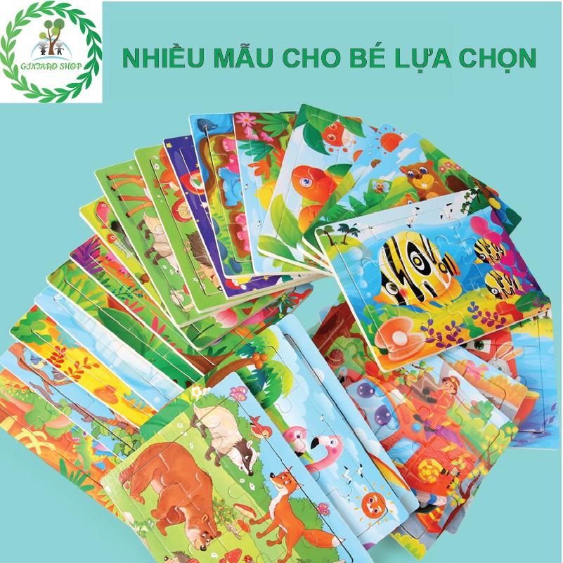 Đồ chơi xếp hình chất lượng cao puzzle , Bộ xếp hình bằng gỗ 12 miếng đa dạng hình ảnh GINTARO SHOP