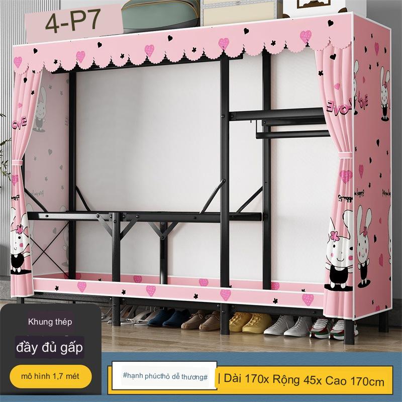 Tủ vải biến hình, tủ đựng quần áo khung thép cacbon sơn tĩnh điện cao cấp 1m7 nhập khẩu bảo hành 24 tháng