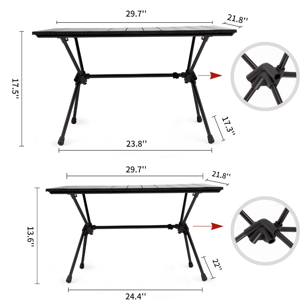 Bàn Dã Ngoại Điều Chỉnh Độ Cao Naturehike CNH22JU037 Hợp Kim Nhôm Xếp Gọn