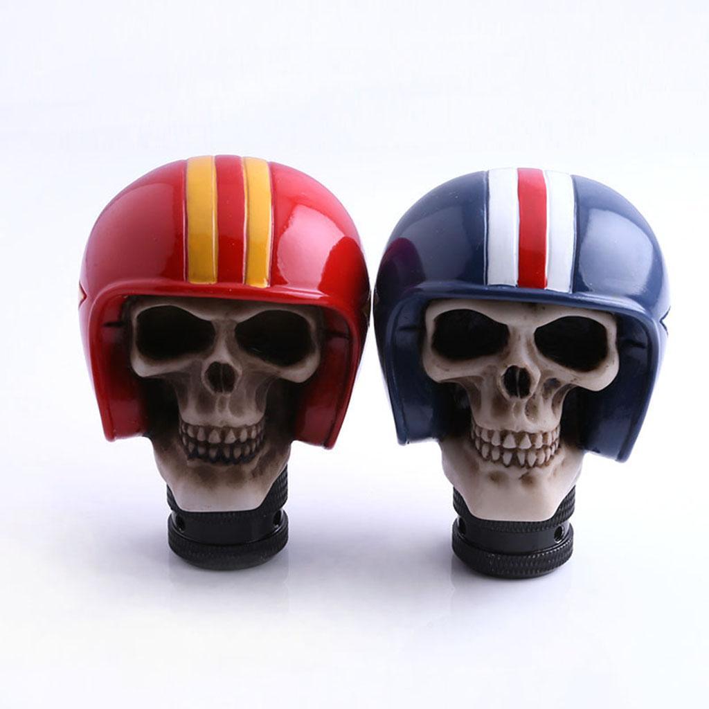 Car Manual Gear Stick  Knob Blue Skull Cover Handle Shifter Lever