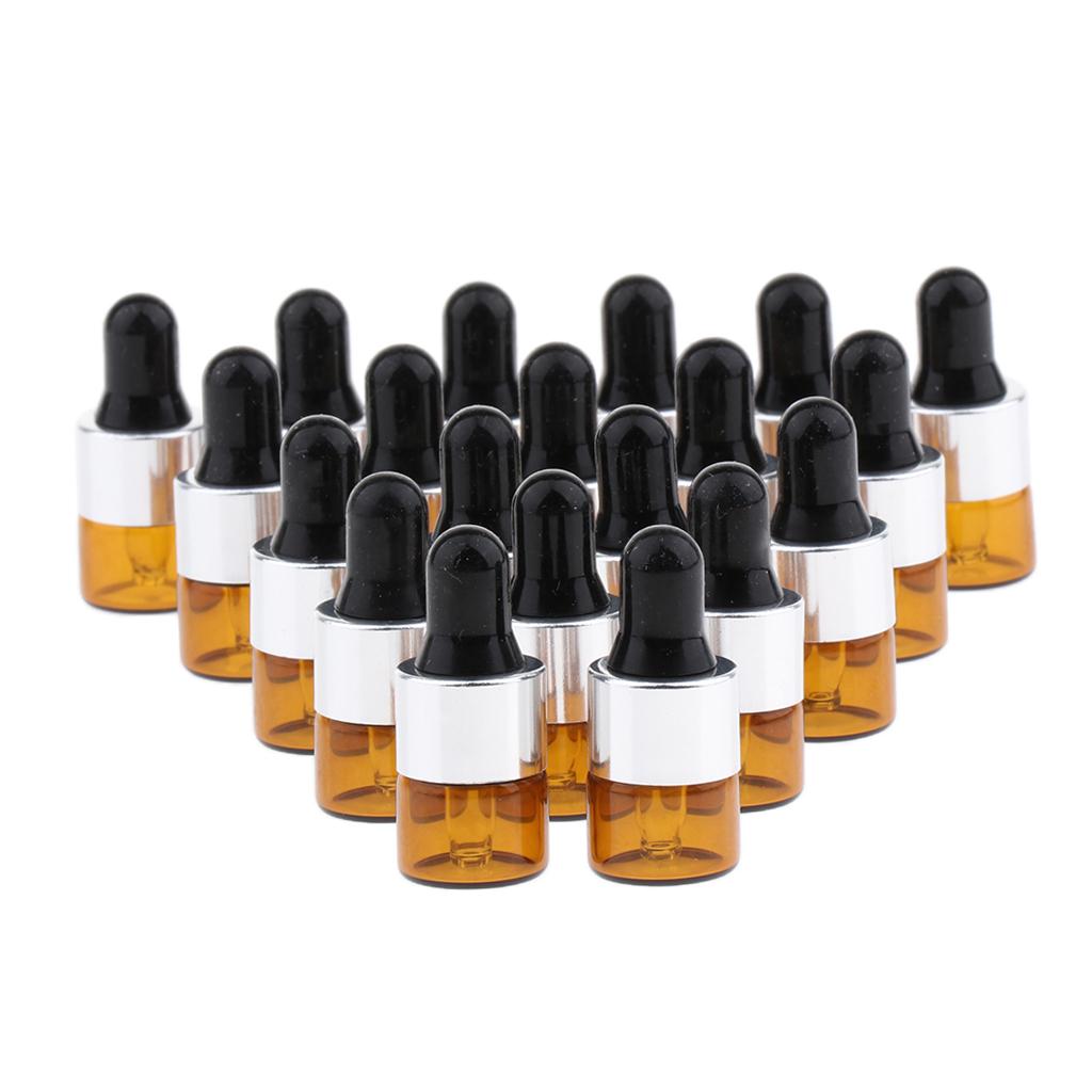 20Pcs Mini Refillable Dropper Bottles Essential Oils Cosmetics Perfume Applicator Pipette Makeup Sample Vials
