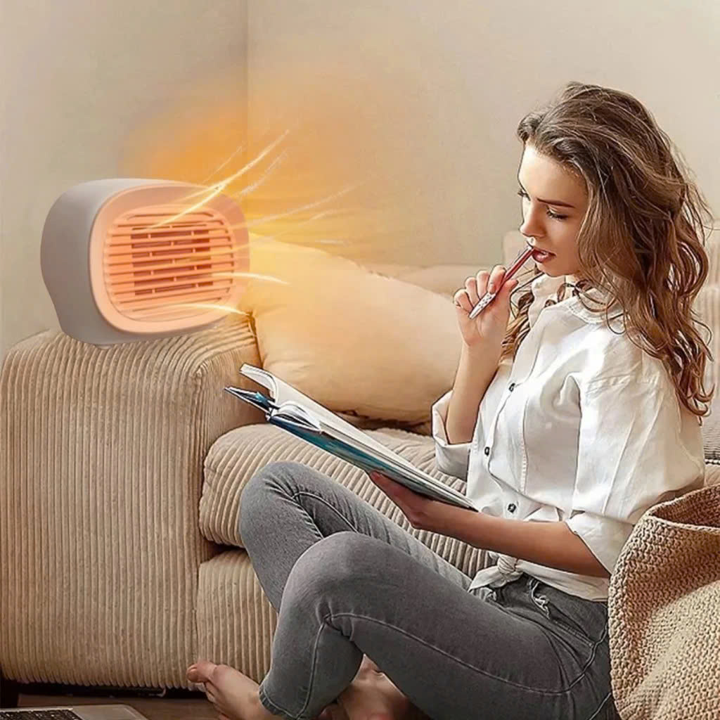Máy sưởi mini để bàn công suất 400W, làm ấm góc rộng, nóng nhanh, nhỏ gọn tiện lợi, Quạt Sưởi Gốm Văn Phòng Du Lịch Dã Ngoại Phượt - Hàng Nhập Khẩu