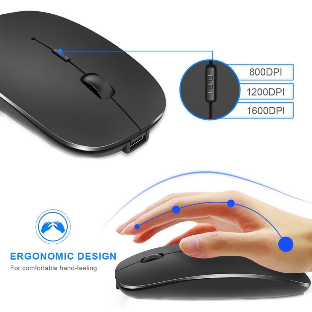 Chuột Không Dây 2.4g Siêu Mỏng Sạc Pin Tiện Dụng Dành Cho Máy Tính / Laptop