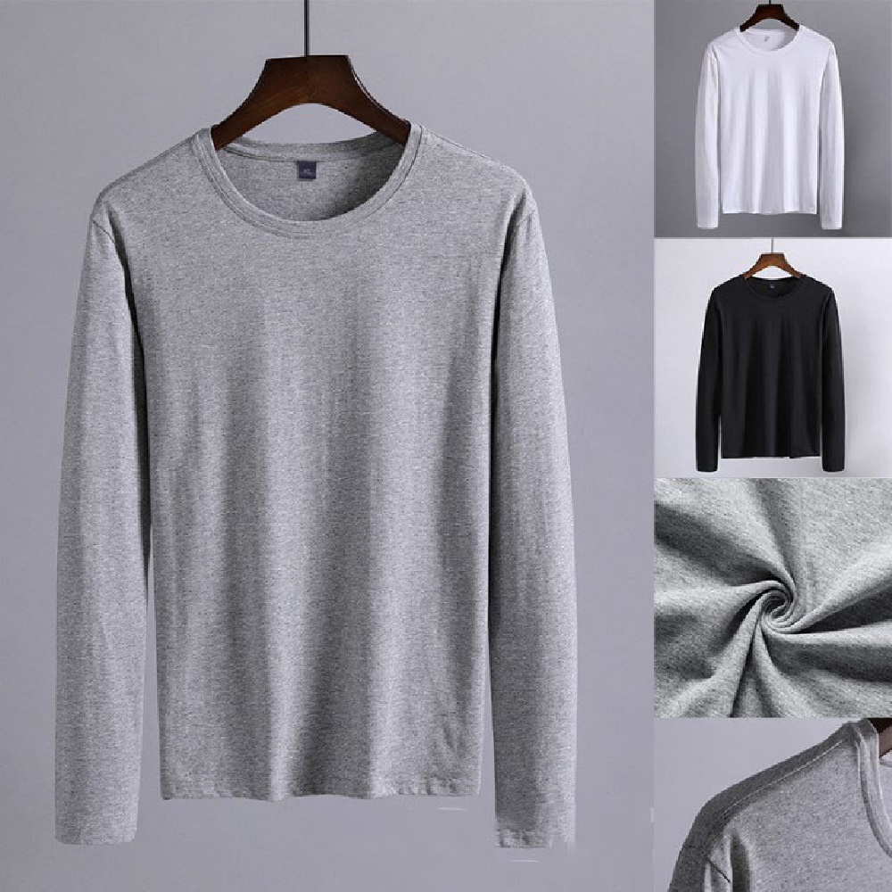 Áo thun nam dài tay cổ tròn mặc thu đông, giữ nhiệt, chất cotton co giãn, dáng ôm, nhiều màu lựa chọn, không bai xù, giặt được máy giặt