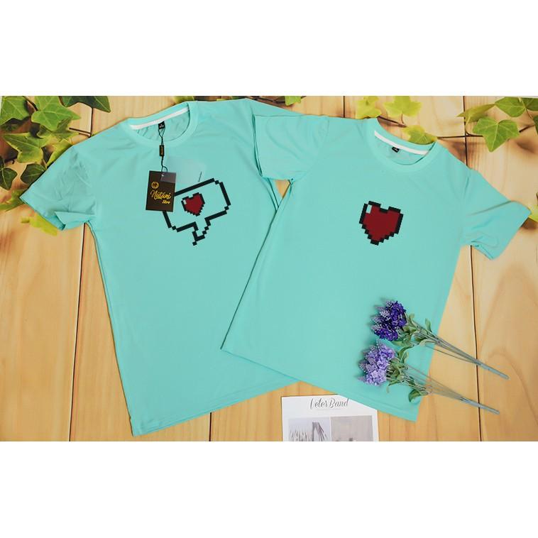 Áo Thun Đôi In Xu Hướng Hè Hình Trái Tim ATN3283