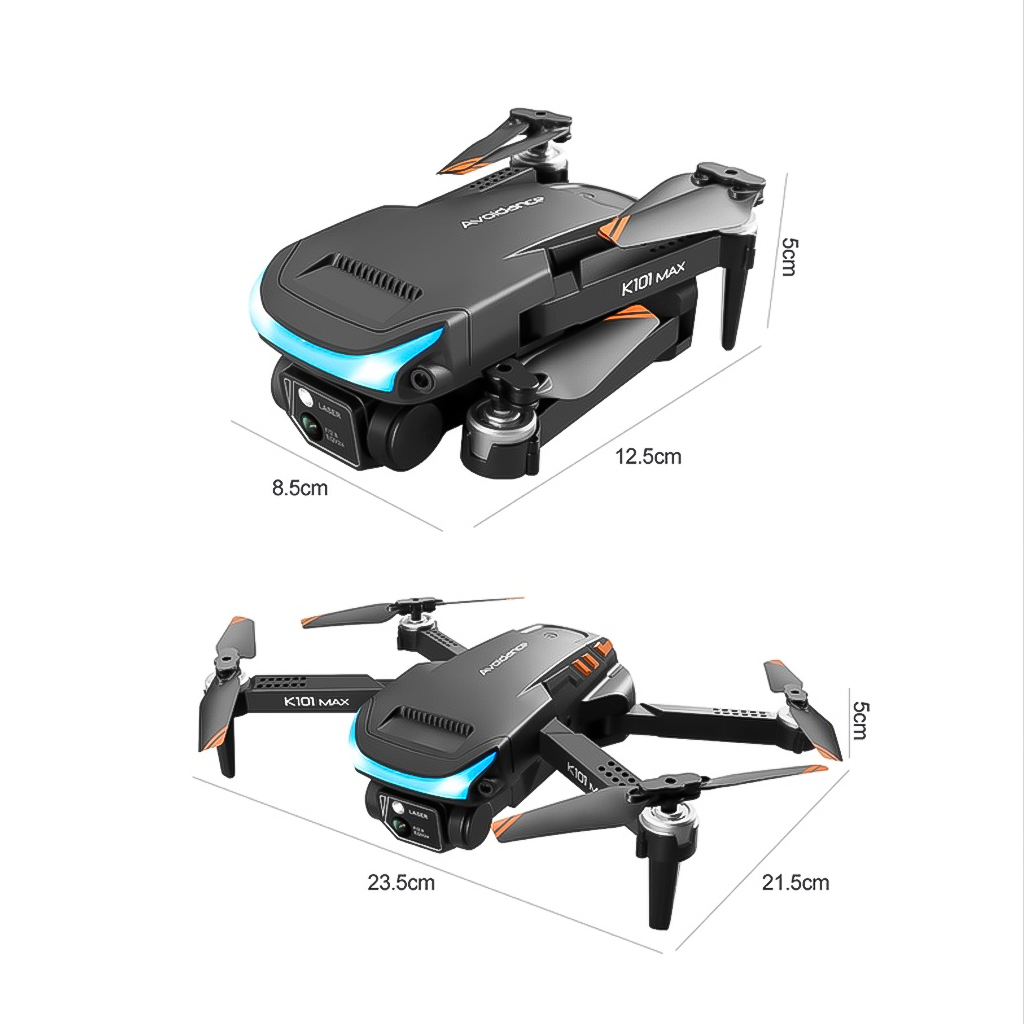 Máy Bay Điều Khiển Từ Xa Vinetteam Flycam K101 Max Camera Kép Quadcopter UAV Với Bản Nâng Cấp 720P/1080P/4K HD FPV GPS WiFi Cảm Biến Chướng Ngại Vật Chất Hơn F11 Pro 4k, Mavic 2 Pro, l900 Pro - Hàng Chính Hãng