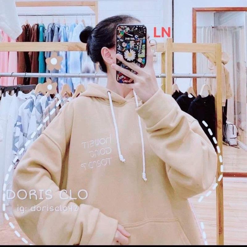 Áo hoodie logo chữ trắng DA6