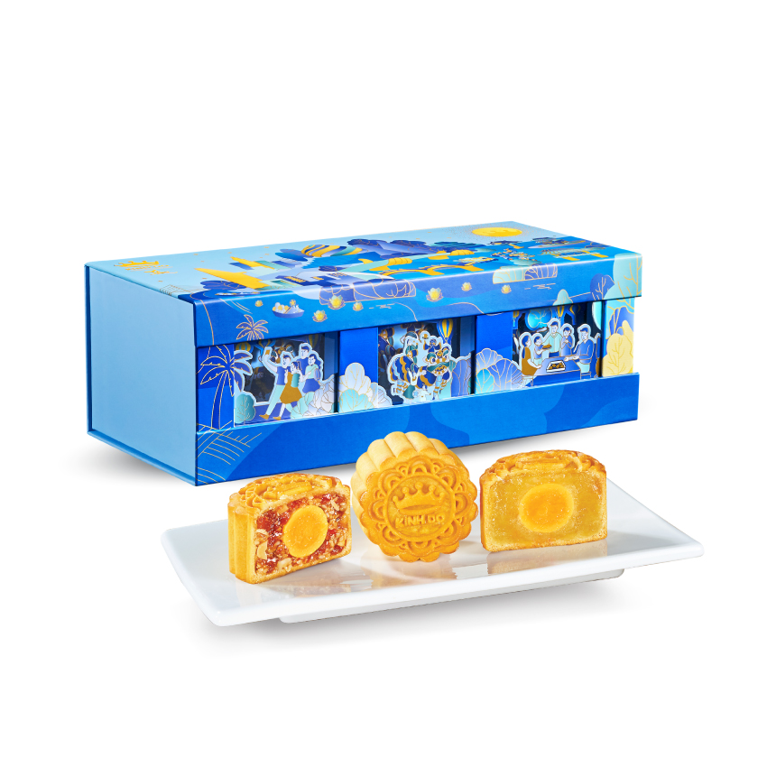 Hộp bánh trung thu Kinh Đô cao cấp - Thu Đoàn Viên (6 bánh x 80g)