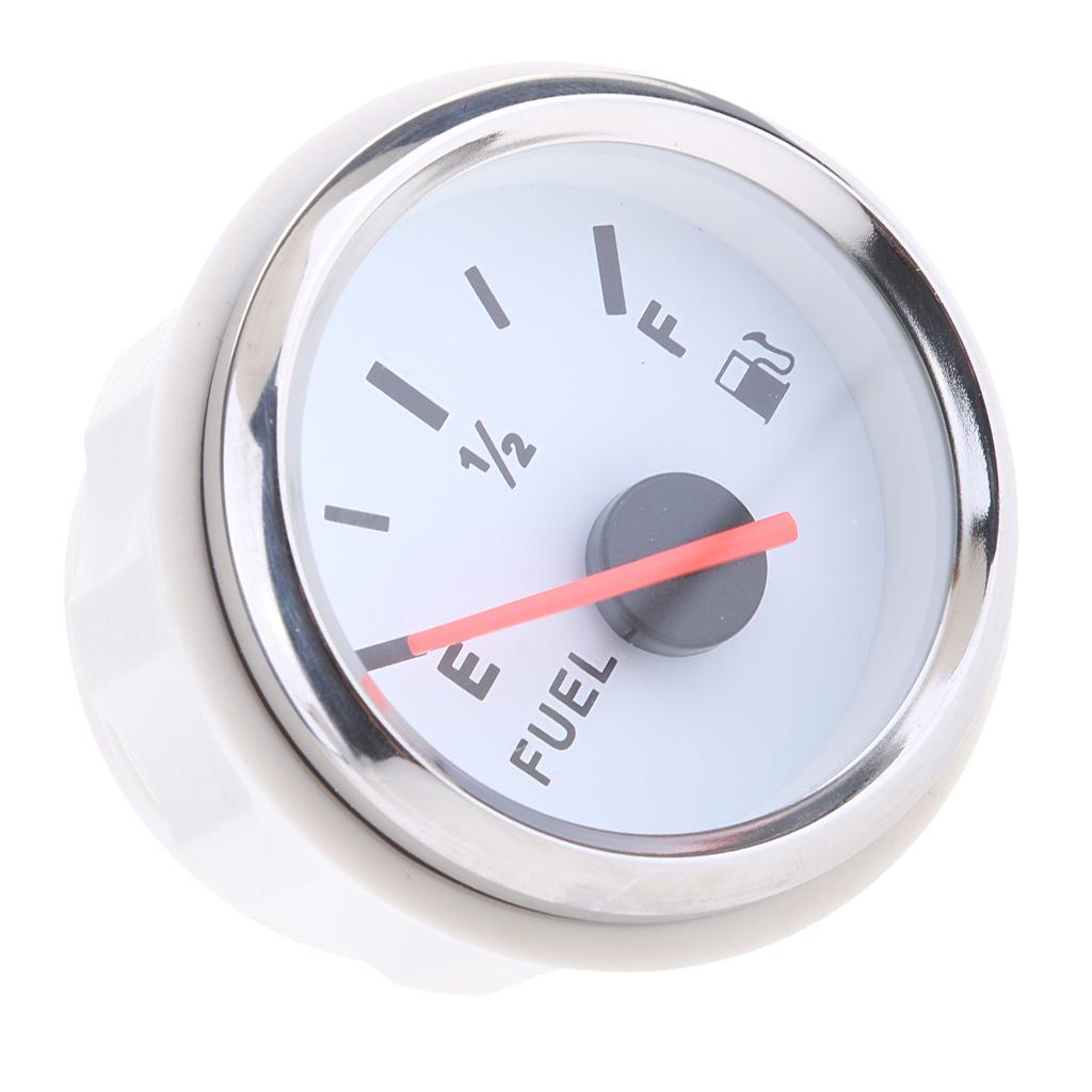Waterproof Fuel Level Gauge Boat Marine Fuel Tank Level Gauge 52mm White