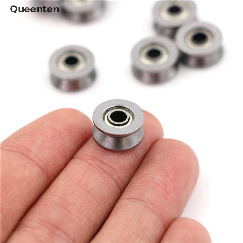 Queenten 10pcs HCS Deep V Groove Sealed Guide Line Track Pulley Ball Bearing 3*12*4mm QT