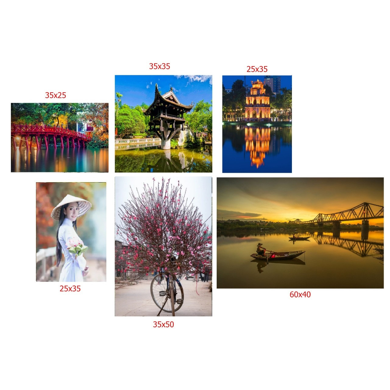 Bộ tranh canvas Hà Nội cực đẹp