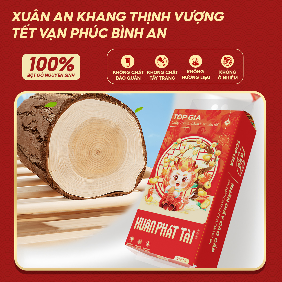 Khăn giấy cao cấp Top Gia 3 màu thùng 6 bịch, giấy rút treo tường 1280 tờ, 4 lớp siêu dai, mềm mịn và tiện lợi