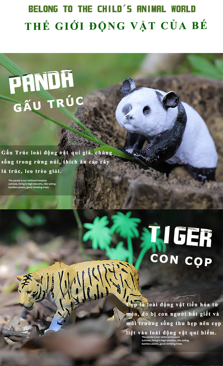 Đồ Chơi Mô Phỏng Các Con Thú Hoang Dã Dành Cho Trẻ Em